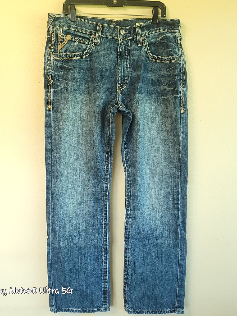 Ariat M5 Slim Straight Jeans Men's 35x32 Gulch Wash 100% Cotton EUC 10014010